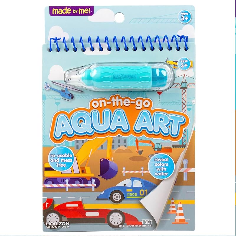 Aqua Art, Made By Me Fairy, Unicorn & Mermaid | Reusable Water Reveal Activity with Activity Pages and Water Pen, Mess Free Coloring for Travel and Road Trips