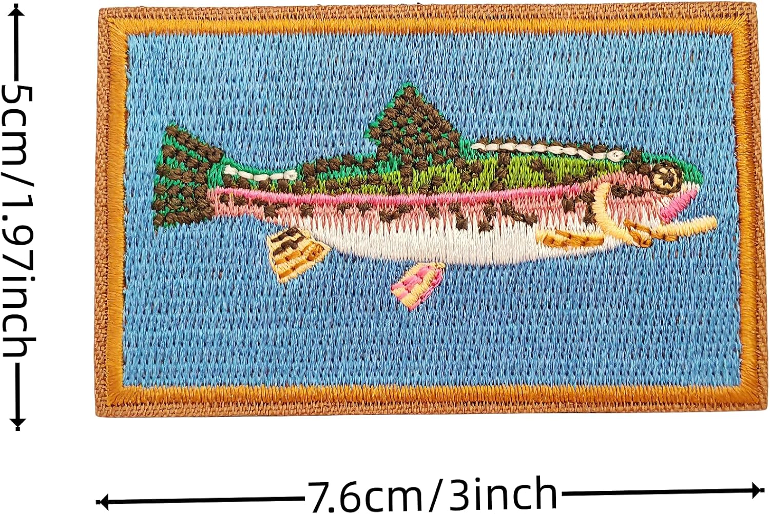 Wildlife Trout Fish Tactical Patch: Humorous Military Morale Patch - 1 x 2 x 3 inches (5 x 7.6 cm) Rectangular Fabric Sew-On Embroidered Emblem