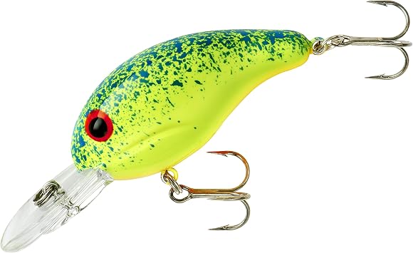 BANDIT LURES Series 200 Crankbait Bass Fishing Lures, Fishing Accessories, Dives to 8-feet Deep, 2", 1/4 oz, Blue Splatterback