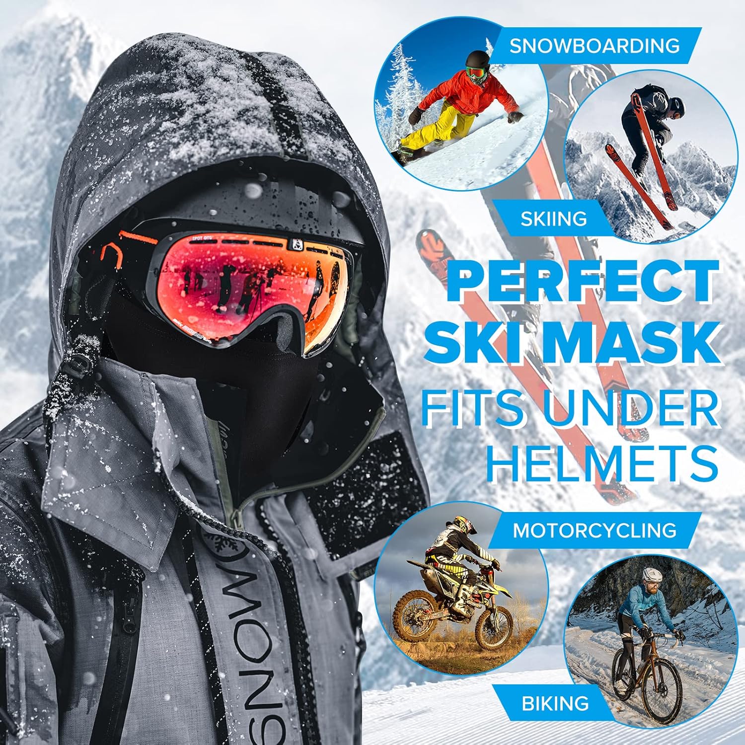 West Biking Balaclava Ski Mask Warm Face Mask for Cold Weather Lightweight Windproof Thermal Winter Scarf Face Mask Men Wome - Image 6