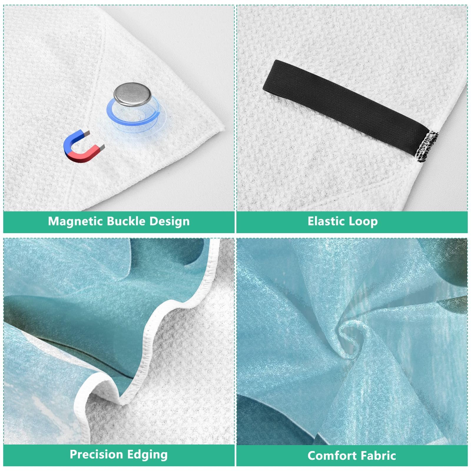 Grandes serviettes de plage avec sacs en maille pour adultes, dauphins, serviette de bain avec fermeture magnétique, anti-sable, absorbante à séchage rapide, pour piscine, camping et voyage, 190