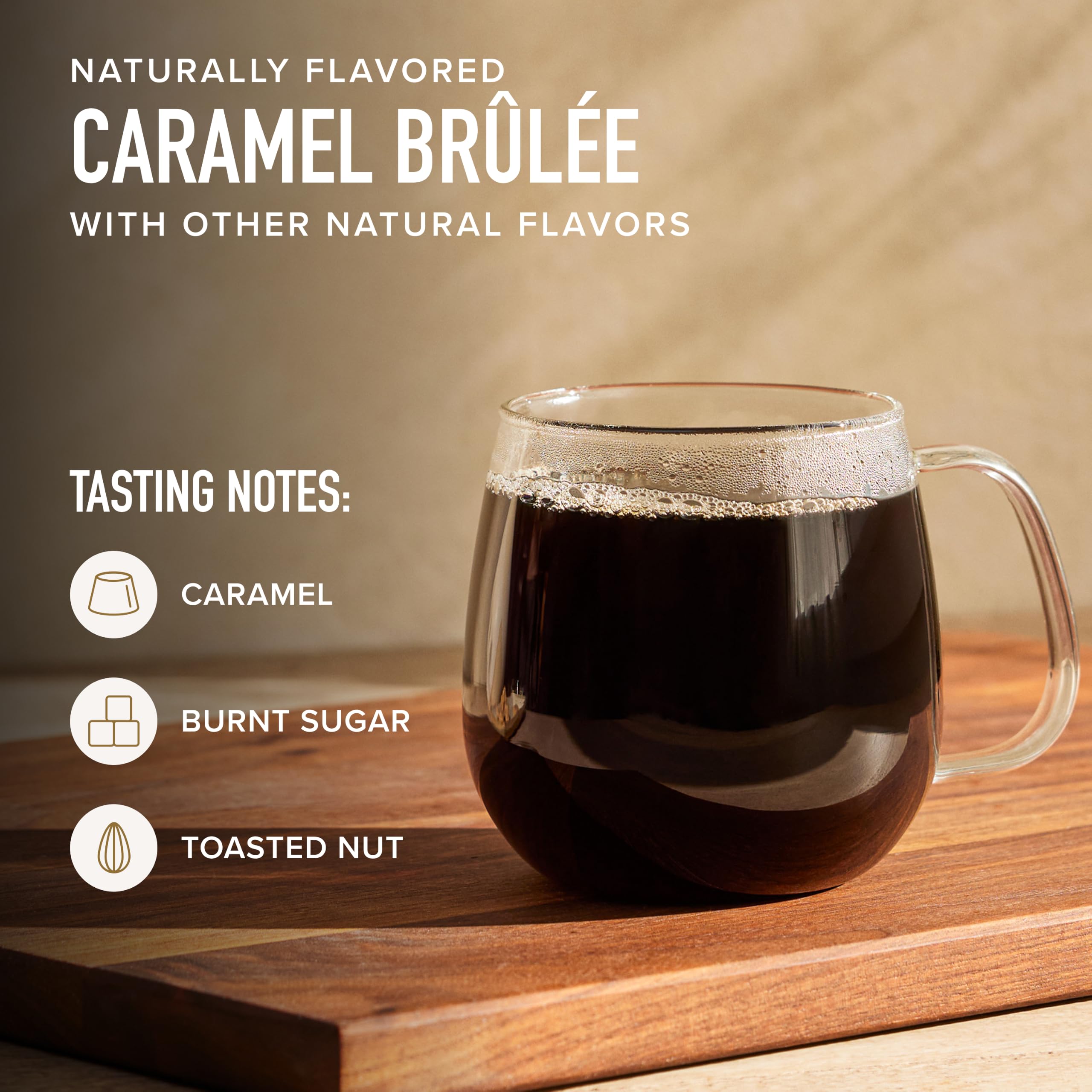 Peet’s Coffee, Flavored Coffee K-Cup Pods for Keurig Brewers - Caramel Brûlée, 60 Count (6 boxes of 10 pods), Light Roast
