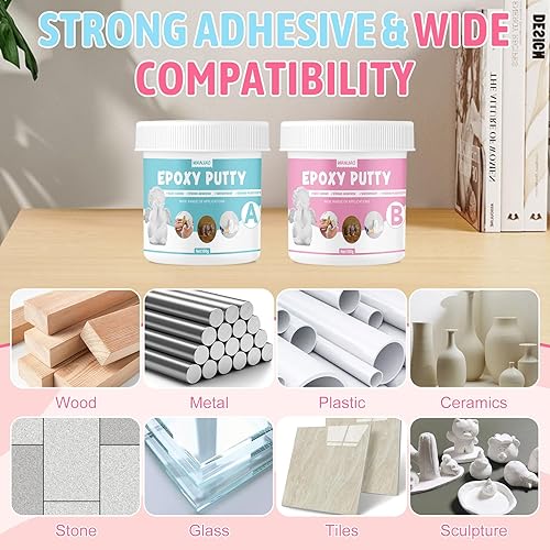 Miniatura 5 de Arcilla epoxi para esculpir, arcilla blanca 2 partes A y B compuesto de relleno Fuerza adhesiva fuerte Buena plasticidad para esculpir modelado