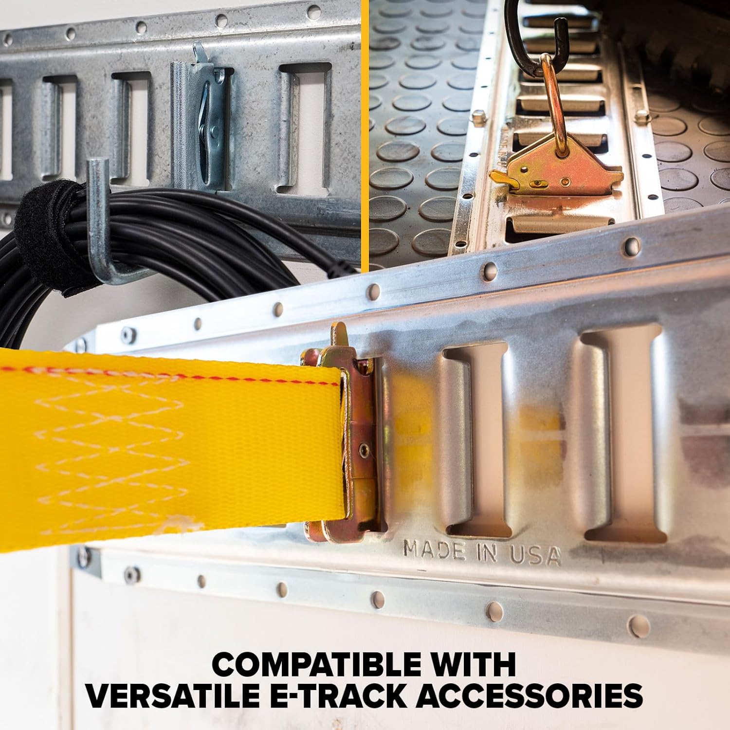 US Cargo Control 12 Gauge Steel 5 FT Galvanized E Track Rail (10-Pack) Horizontal ETrack Rails for Trailers, Garages, Cargo Vans, 6,000 Pounds Break Strength Per E-Track Slot