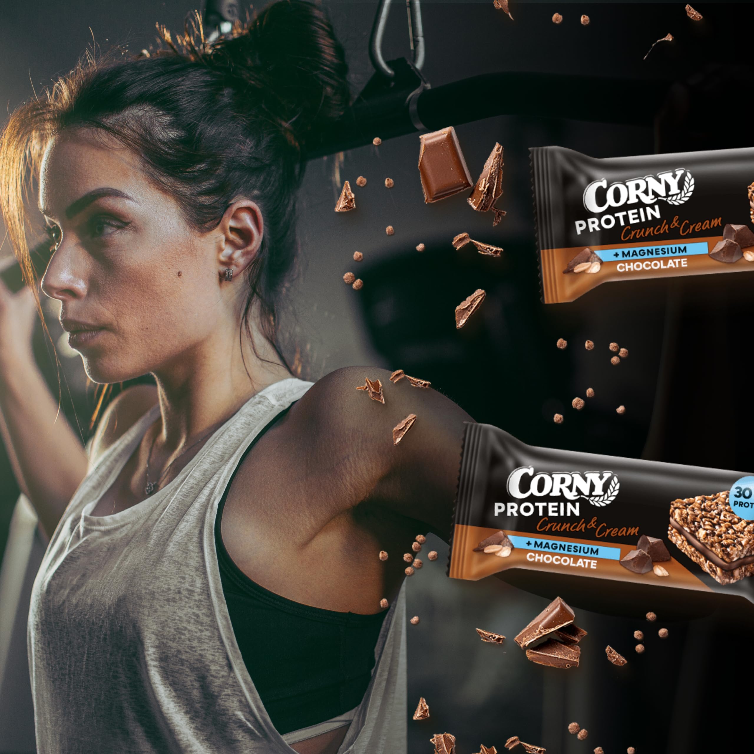 Corny Protein Barritas Crunch & Cream Chocolate, 13,5 g, 24x45 g