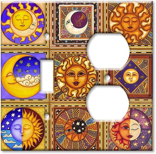 Art Plates - Placa decorativa de pared metálica con temática celestial - Combo de doble banda - Palanca - Outlet - Imagen de Dan Morris - (Hecho en