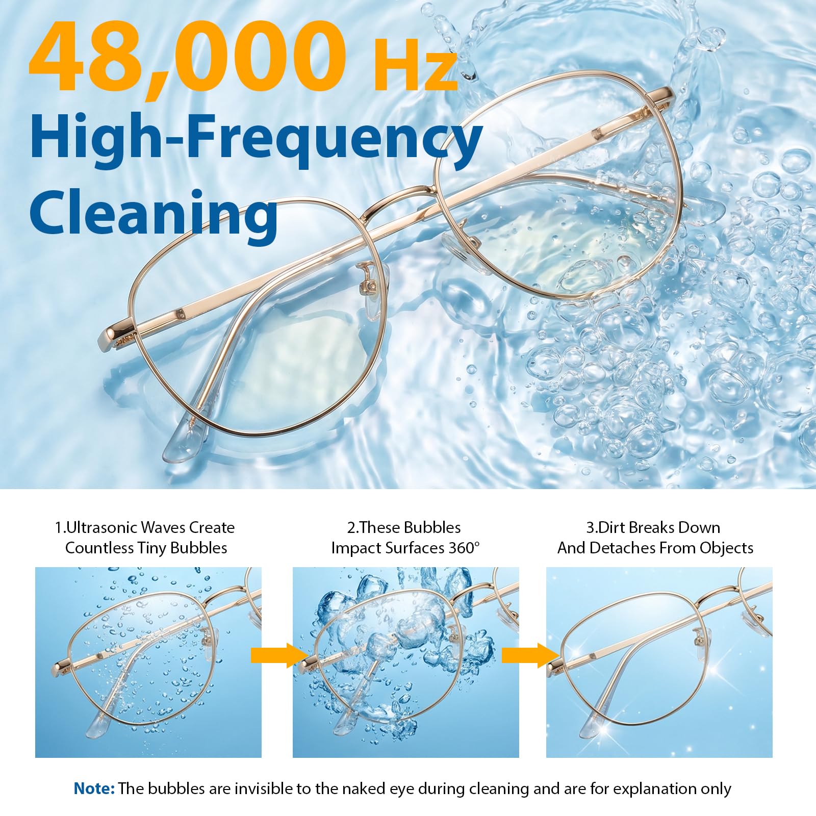Nettoyeur Ultrasons 650ml, Bac a Ultrason 4900Hz, Profondeur à 360° avec 3 Réglages de Temps, Convient pour le Nettoyage des Lunettes, Argent, Montres, des Bijoux et des Prothèses Dentaires