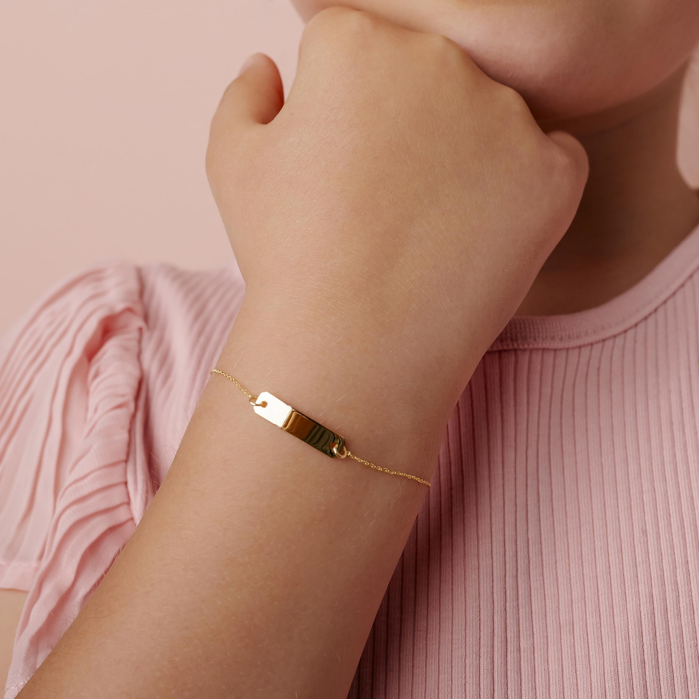 Sakrami Bracciale in Oro Bambino o Bambina Kids Collection + Gioiello con scatola Personalizzata + Idea Regalo per Bambina e Ragazzina per Nascita, Battesimo e Comunione Occasioni Speciali