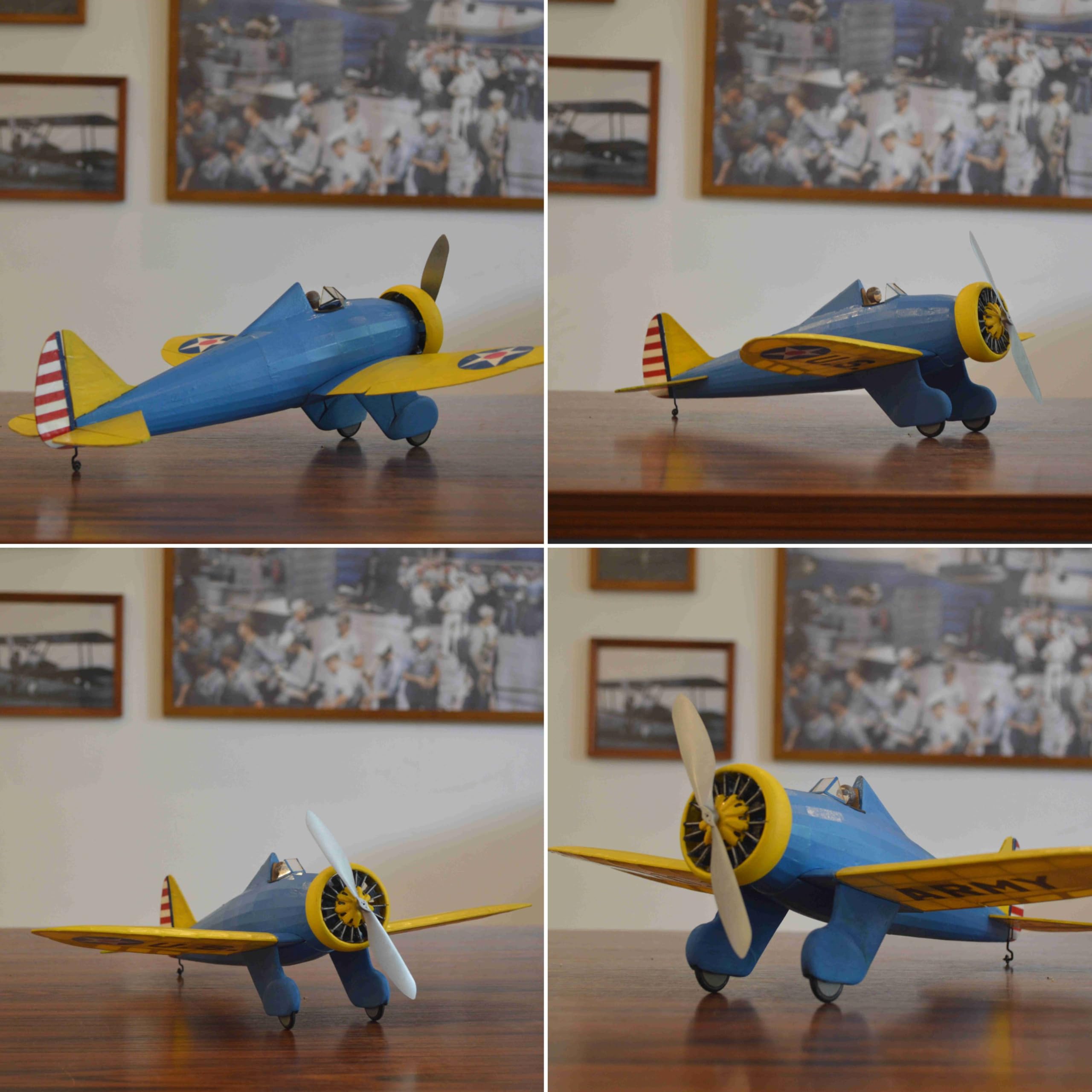 P-26A Peashooter Slow Flyer Modellflugzeug Kit, Maßstab 1:20, 381 mm Spannweite, RC Flugzeugmodell Baukasten, Modell Flugzeug zum selbst Bauen, gelaserte Holz Bauteile, 381 x 310 x 130 mm, 45 g RTF
