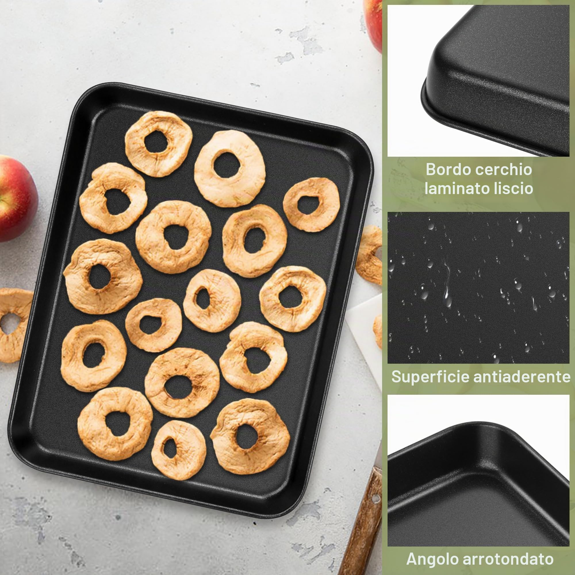 Joyfair 2 teglie antiaderente in acciaio inox (2, 40 x 30 x 2,5 cm)