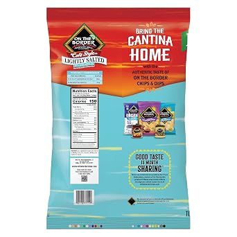 ON THE BORDER Cafe Style Lightly Salted Tortilla Chips 11 oz. Bag (Pack of 3)