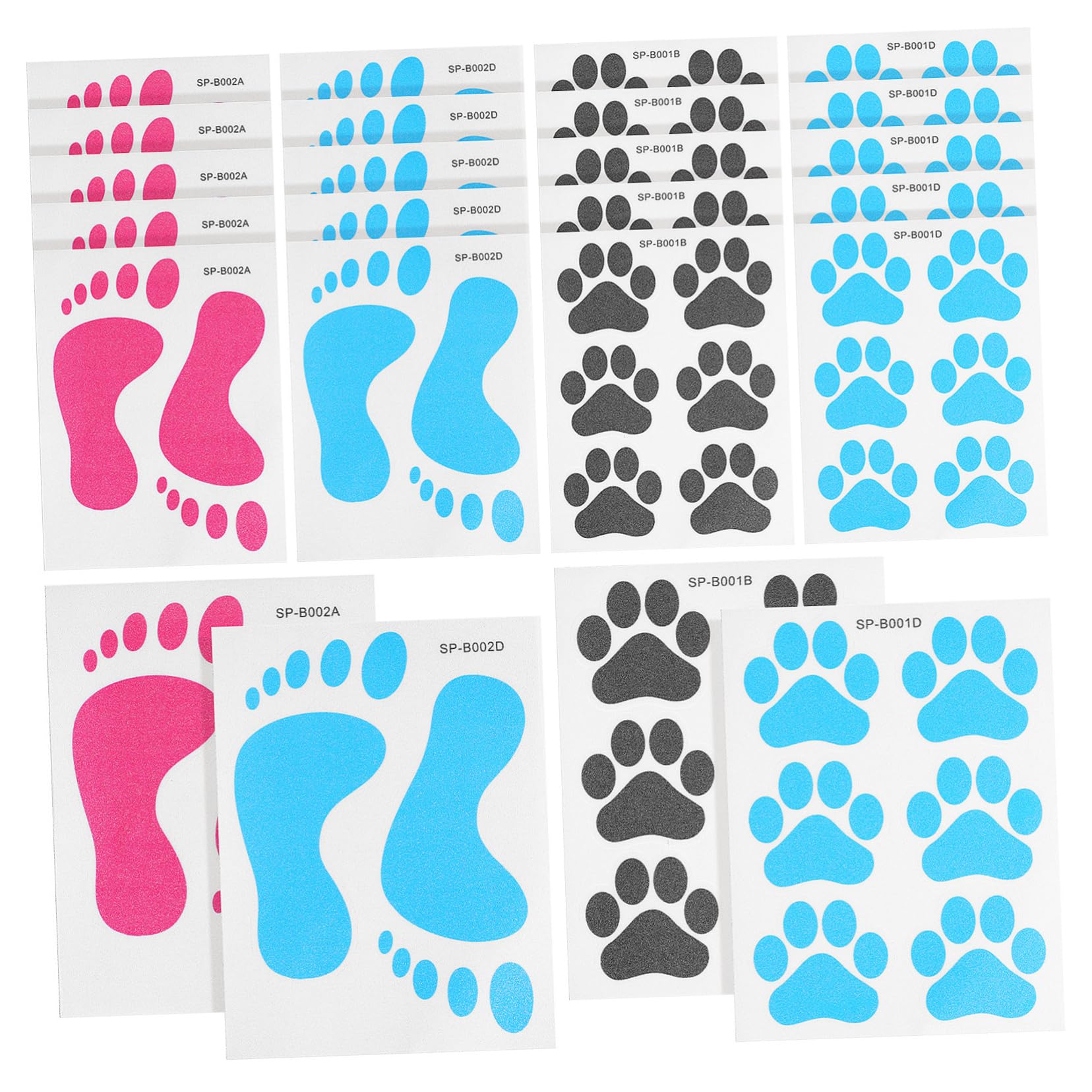 Stickers muraux sol salle de bain antidérapants pattes de chien