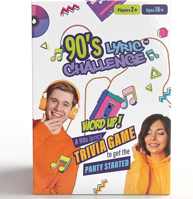 90s Music Trivia Card Game – Finish The Lyrics - Fun 90s Nostalgia Gift for Music Lovers, Millennials & Gen X