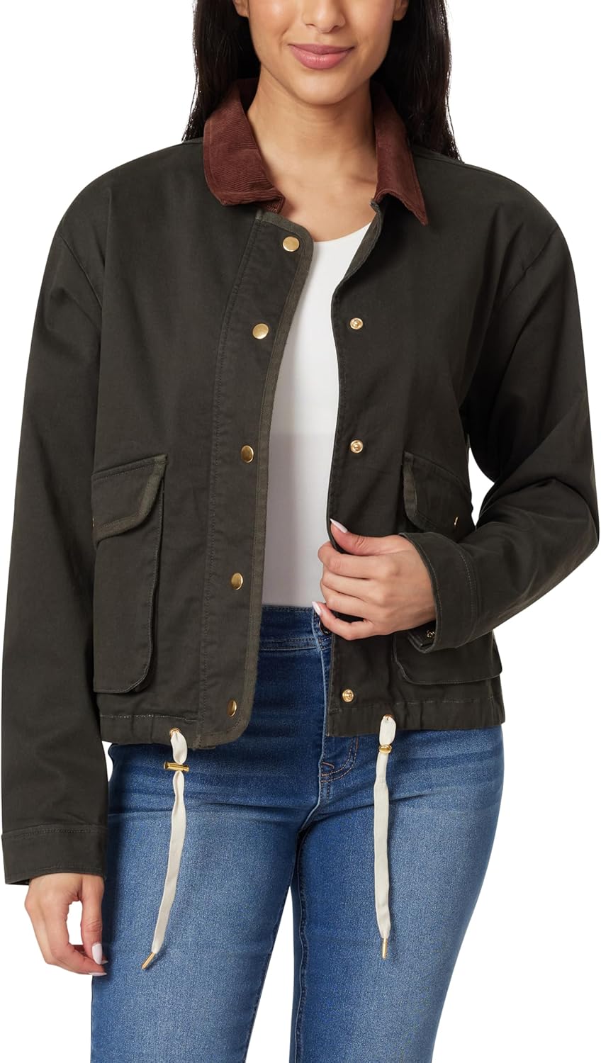 Angels Forever Young womens Everflex Relaxed Stretch Canvas Barn Jacket