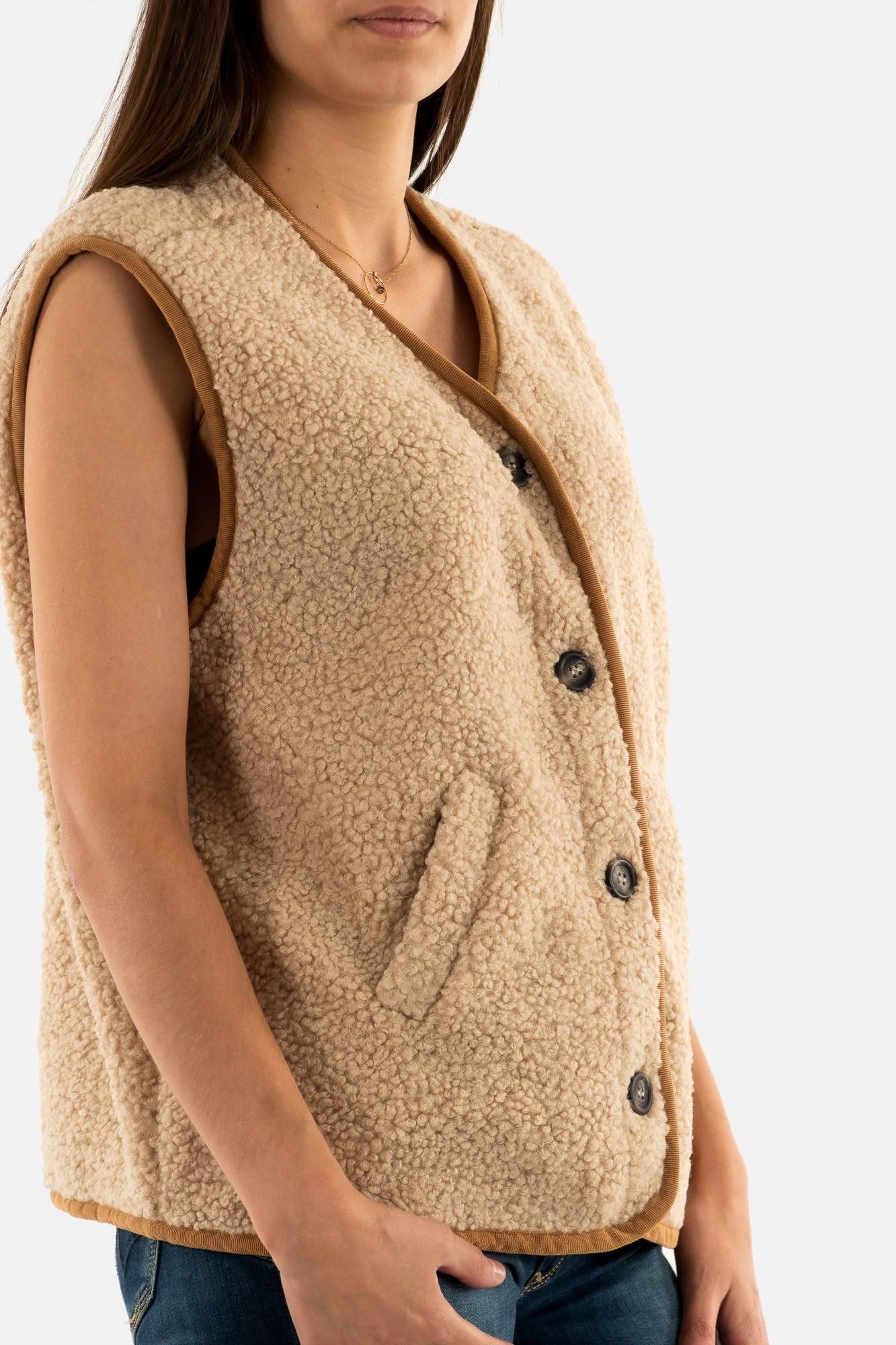Please Gilet senza maniche l0dv 1170 beige