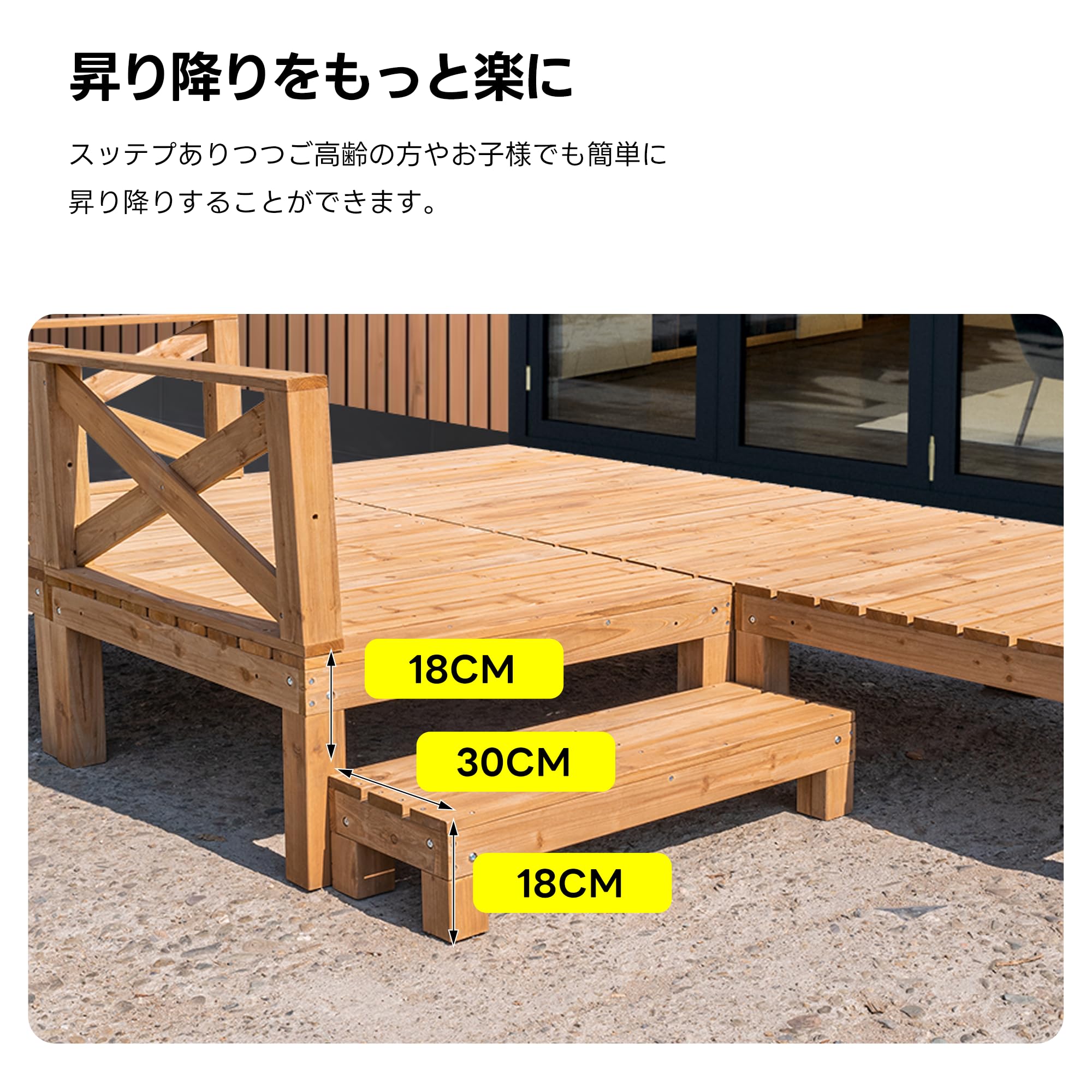 Amazon.co.jp: ウッドデッキ 天然木 キット 9点セット ウッドパネル