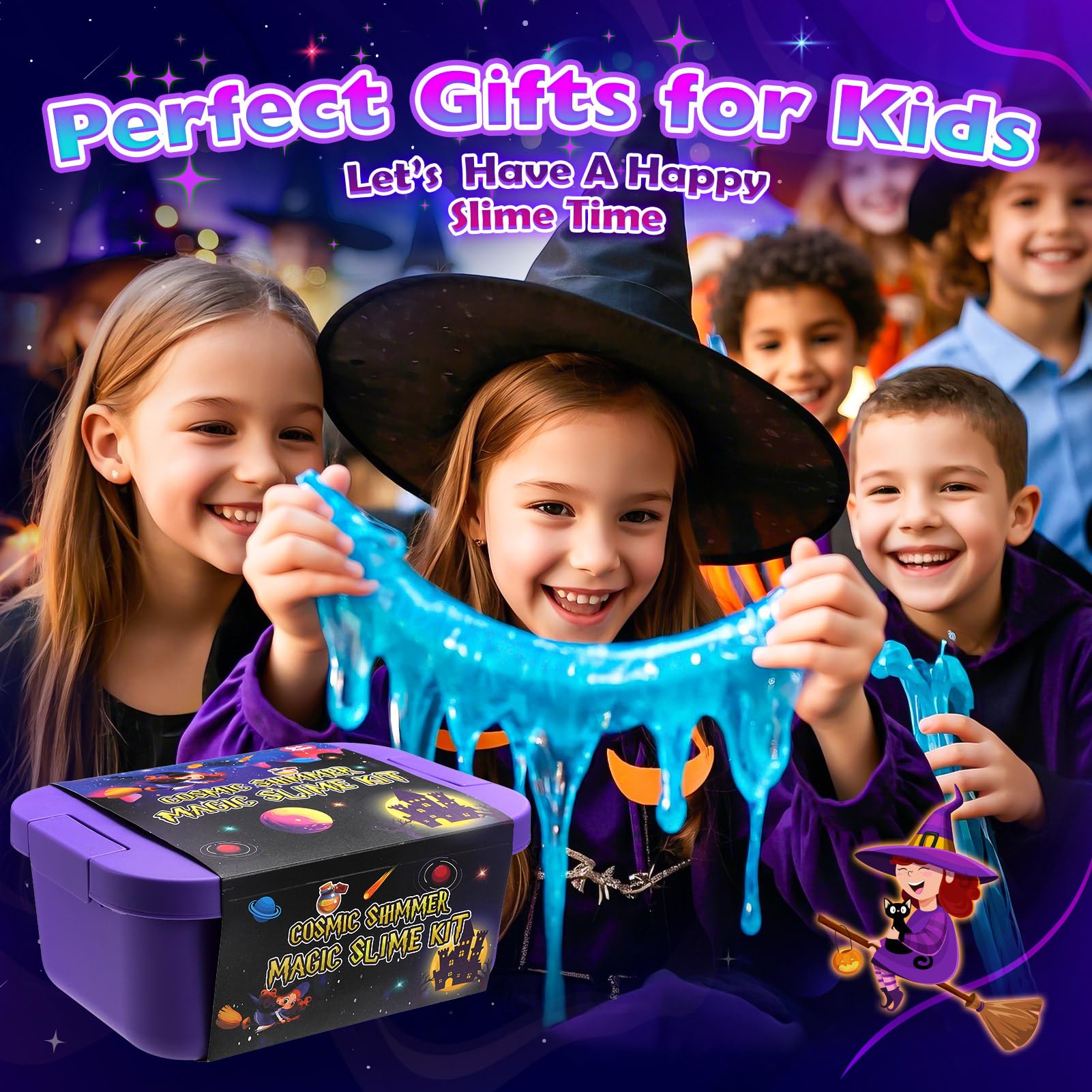 iKidiki Galaxy Slime Kit - Regalo para Niña 6-12 Años, Juguetes y Manualidades con Pociones Magicas