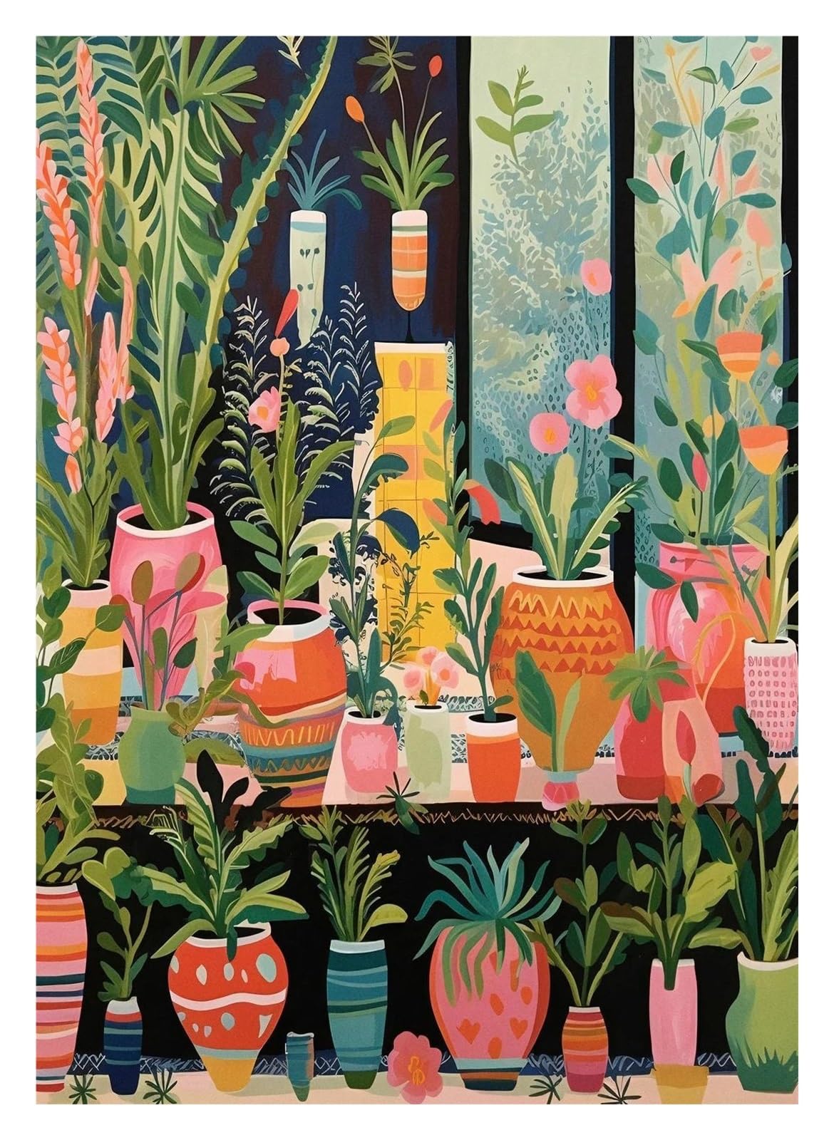 Affiche Florale vintage et peinture sur toile moderne 50x70 cm