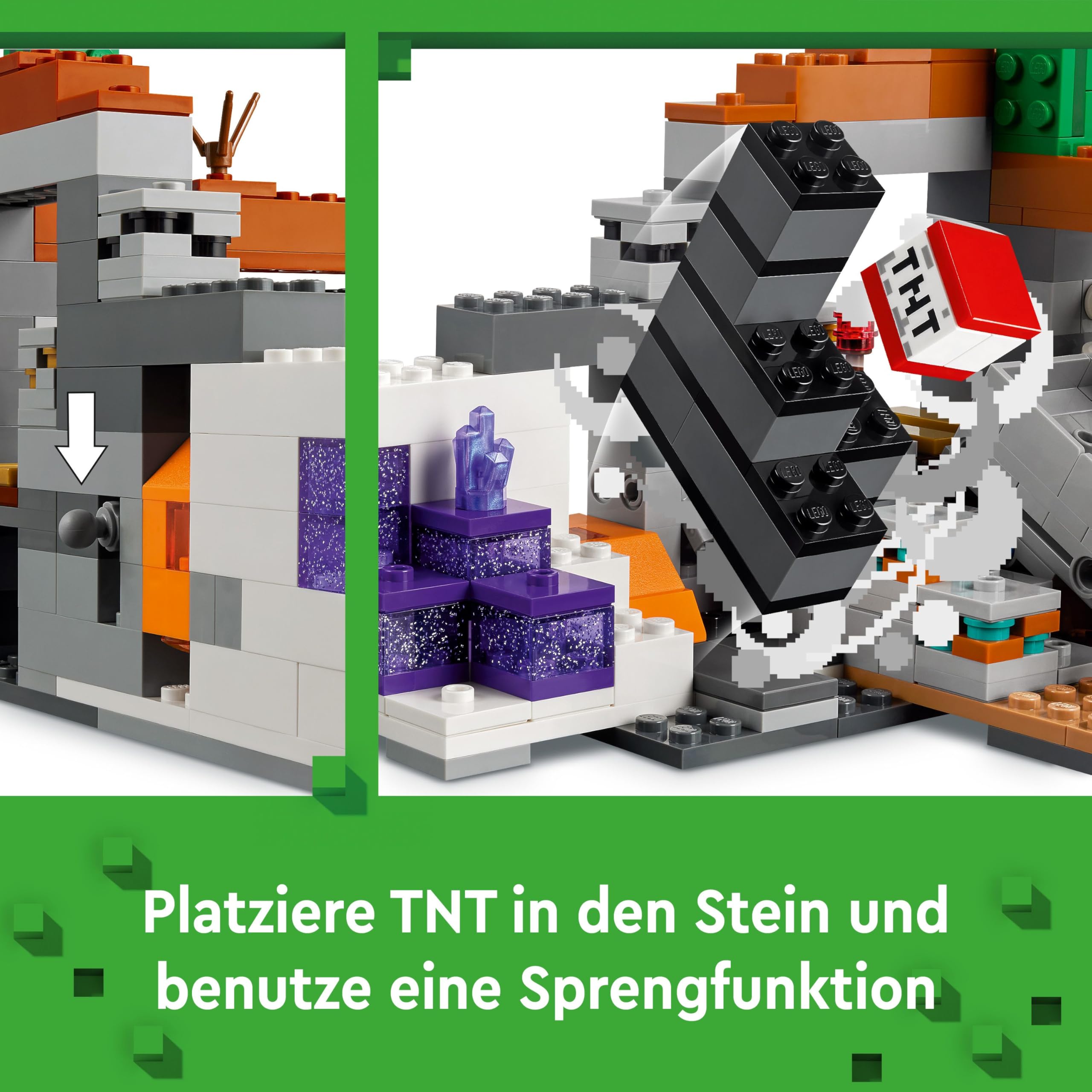 LEGO Minecraft The Badlands Mineshaft - Interactive Toy with Explorer, Creeper and Spider Figures, Plus Exploding TNT Function - Gaming Gift for 8+ Year Old Boys & Girls - 21263