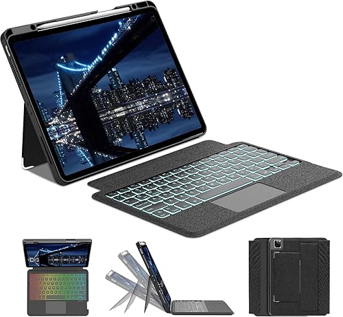 Trackpad - Funda de teclado para iPad Air de 13 pulgadas (M3, 2025/M2, 2024) y iPad Pro de 12.9 pulgadas (3/4/5/6.ª generación), funda protectora