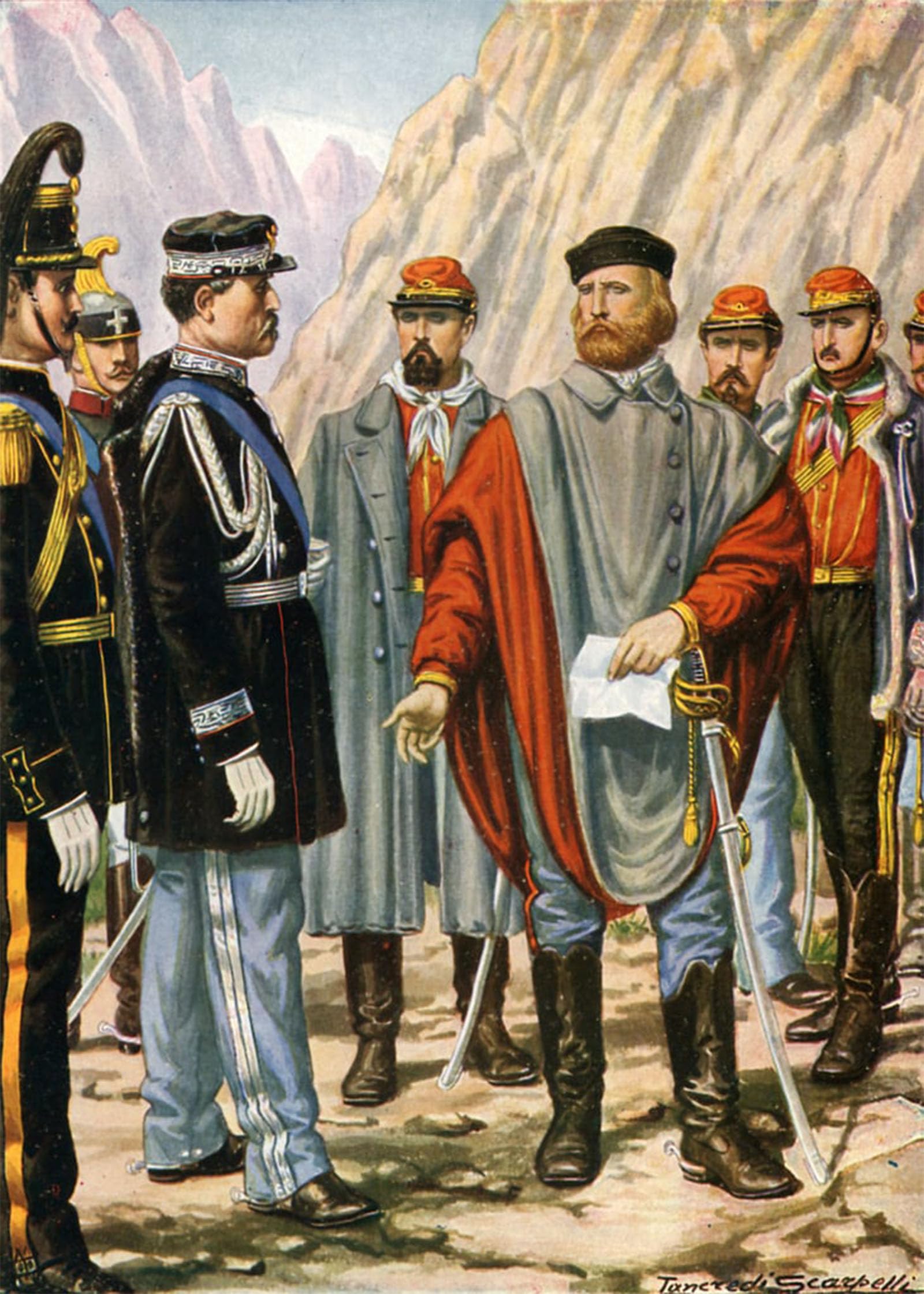 ARTXLXXBN Famous Painting Art Wall Decor Abstract Art Picture Garibaldi Is Asked to Halt the Campaign in Trentino He Answers I Obey by Tancredi Scarpelli Animal Pictures for Home Decor 60x90cm