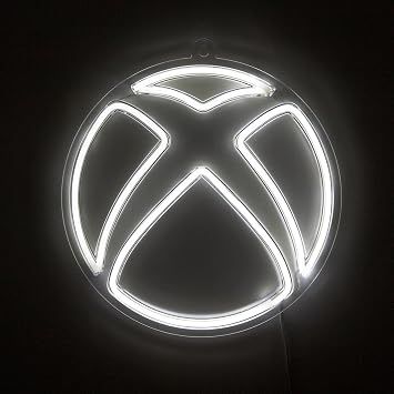 Xbox Logo USB-Powered LED White Neon Wall Light Sign | Ready To Hang Wall Decor Artwork | 10 Inches Tall