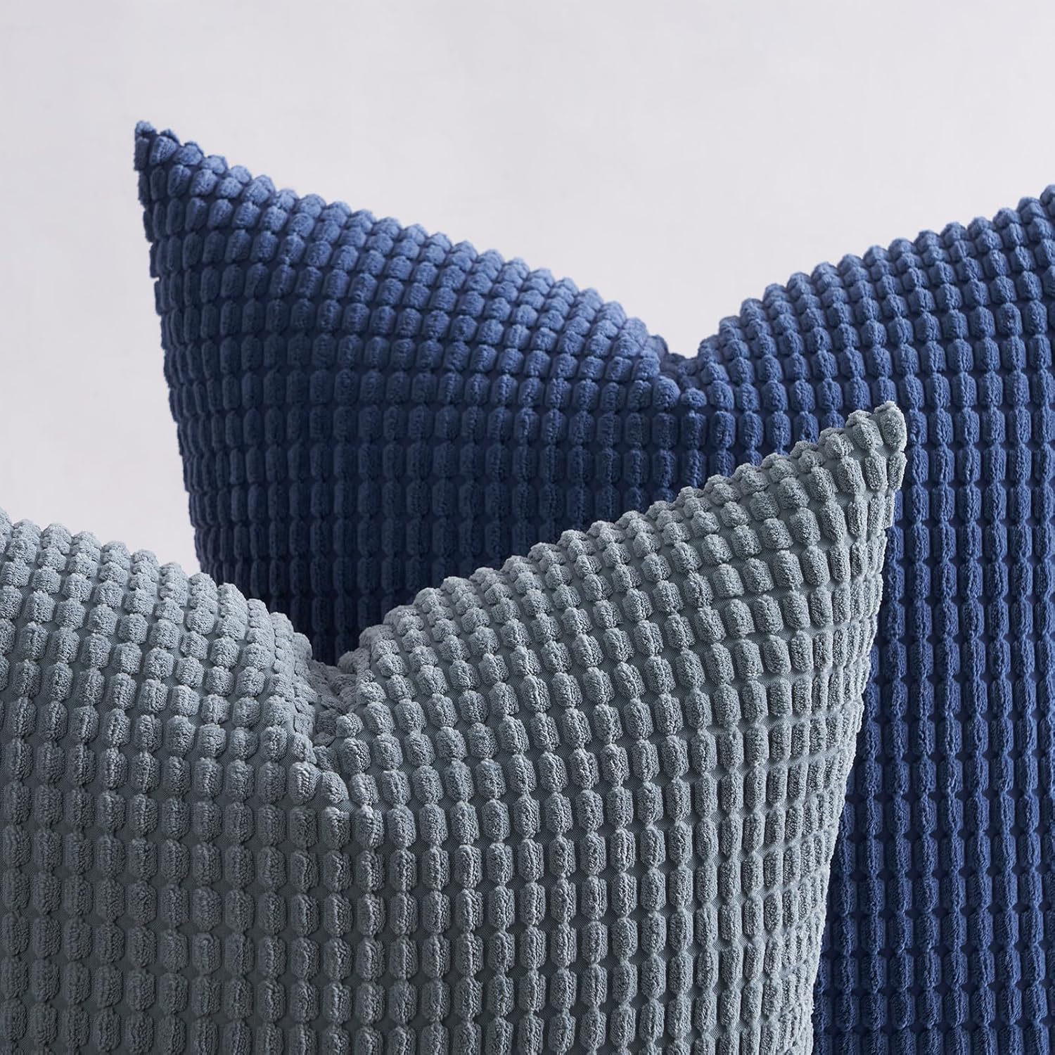 Topfinel Navy Throw Pillows Covers for Couch-18" x 18" Set of 4-Multi Marine/Dusty/Grey/Blue Combo-Fluffy Corduroy Kids Washable Decorative Cushion Case - Image 8