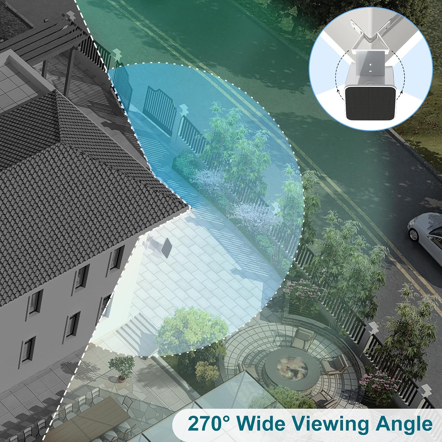 Corner Mount Bracket Compatible with WYZE Solar Cam Pan (Flagship Model),304 Stainless Steel,Weatherproof for Outdoor Use, 270° Adjustable Angle, Wall Corner Installation for Maximum Camera Coverage