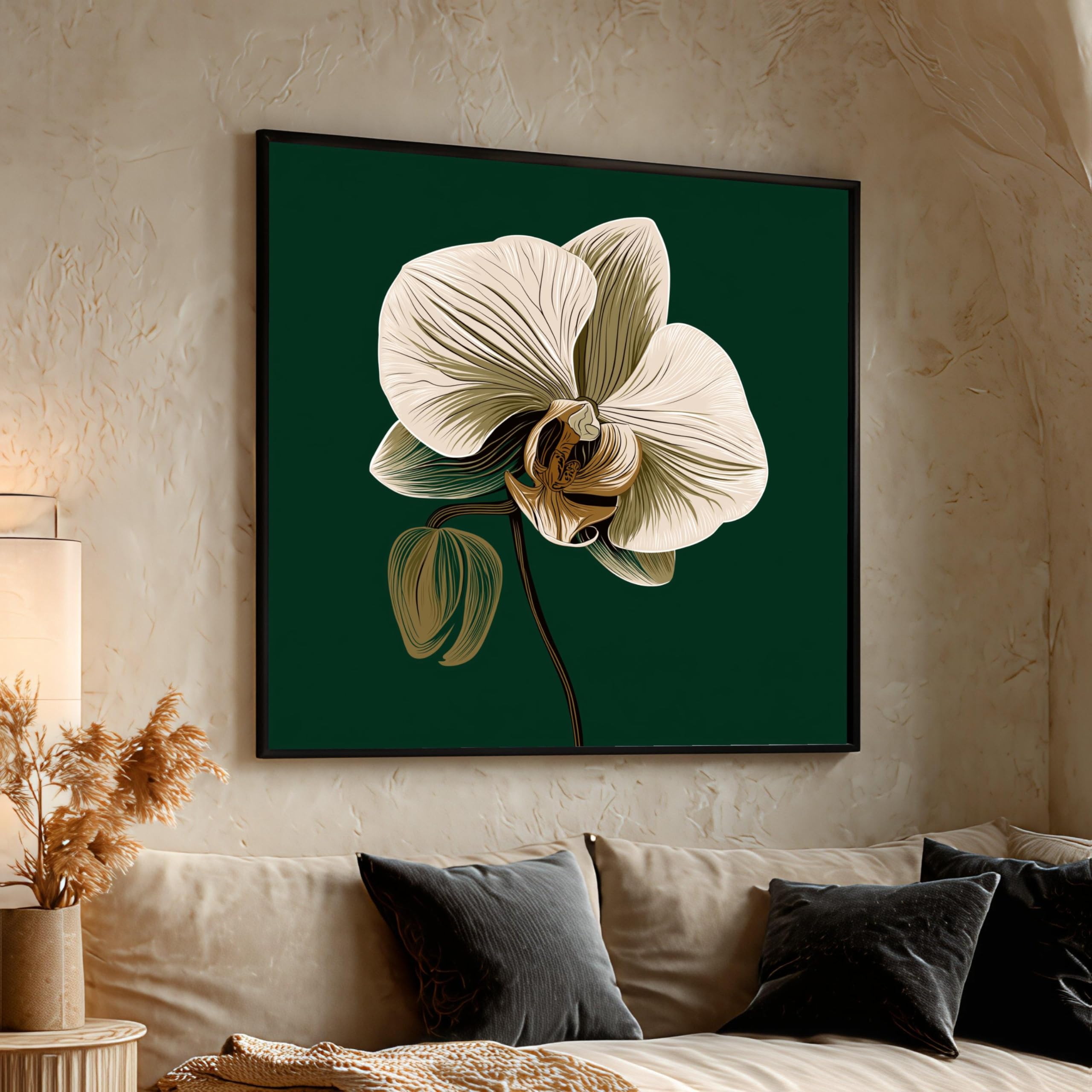 Décoration intérieure orchidée blanche pour habiller un mur blanc vide - 8