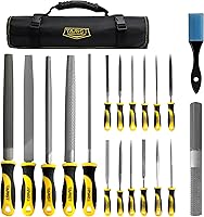 TARIST 19PCS Metal Wood File Set with Tool Bag - Needle Files, Rasp, Diamond for DIY, Jewelry, Crafting (T12 Steel)