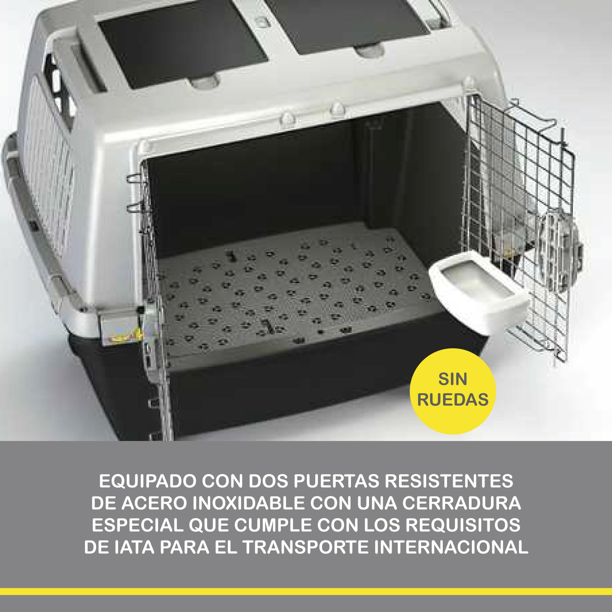 Transportín Rígido Perro Grande IATA Plástico 80x62x60cm | plástico, apto IATA, 80x62x60cm