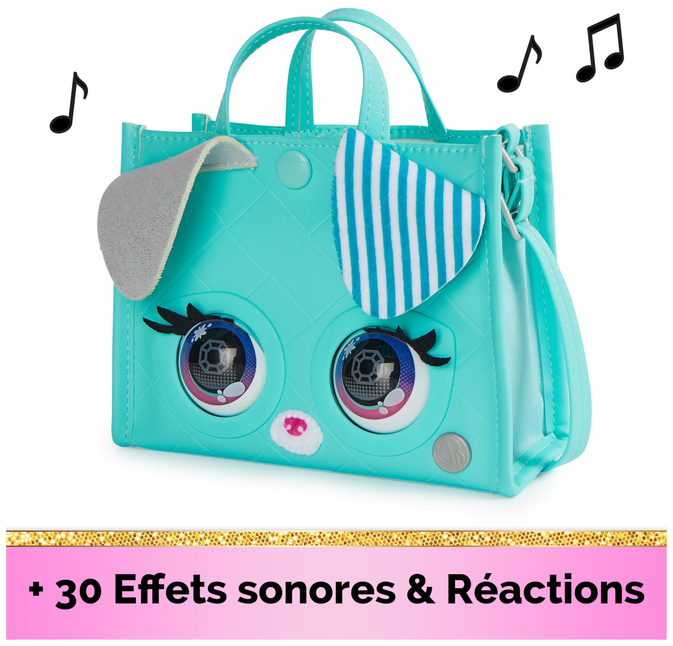 PURSE PETS - TOTE BAG CHIOT - ANIMAL INTERACTIF FORMAT SAC À MAIN - Sac pour Enfant Chien Interactif Qui Cligne Des Yeux - À L'Epaule Ou En Bandoulière- Sons Et Modes De Jeu - Jouet Enfant 4 Ans Et +