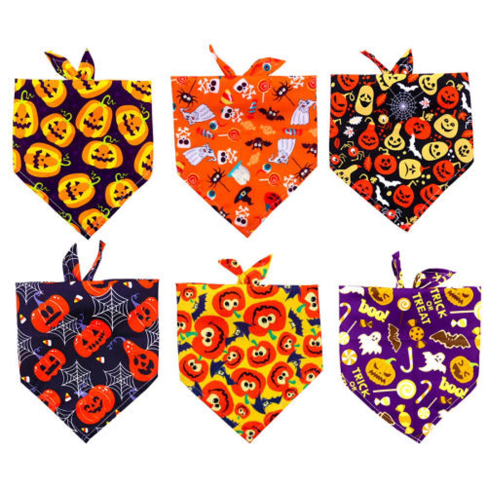 Lot de 10 bandanas pour chiens - Accessoires pour chiens - Bandana style citrouille - Fournitures pour animaux domestiques - Bandanas pour petits chiens - 07
