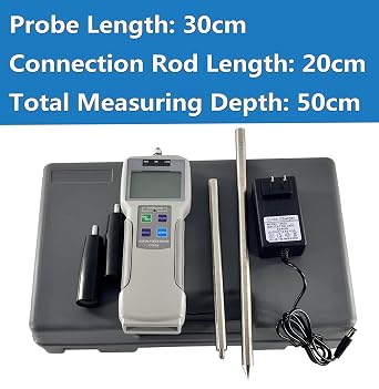 Soil Compaction Meter Tester Soil Penetration Resistance Analyzer with Range 0-100kg/cm2 0-1000N/cm2 0-10000kPa Kgf(gf)/lbf/N Three Units Total Measuring Depth 50cm