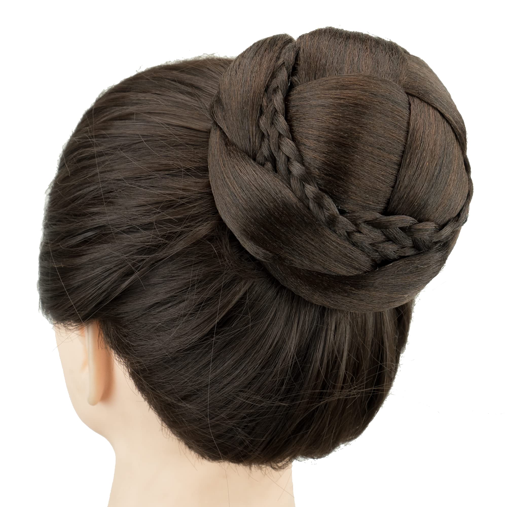 IMISSU Hair Bun Wig – Updo Braided Chignon for Women, Donut Hairpiece with Scrunchie, Hair Cover Accessory (Chocolate Brown)