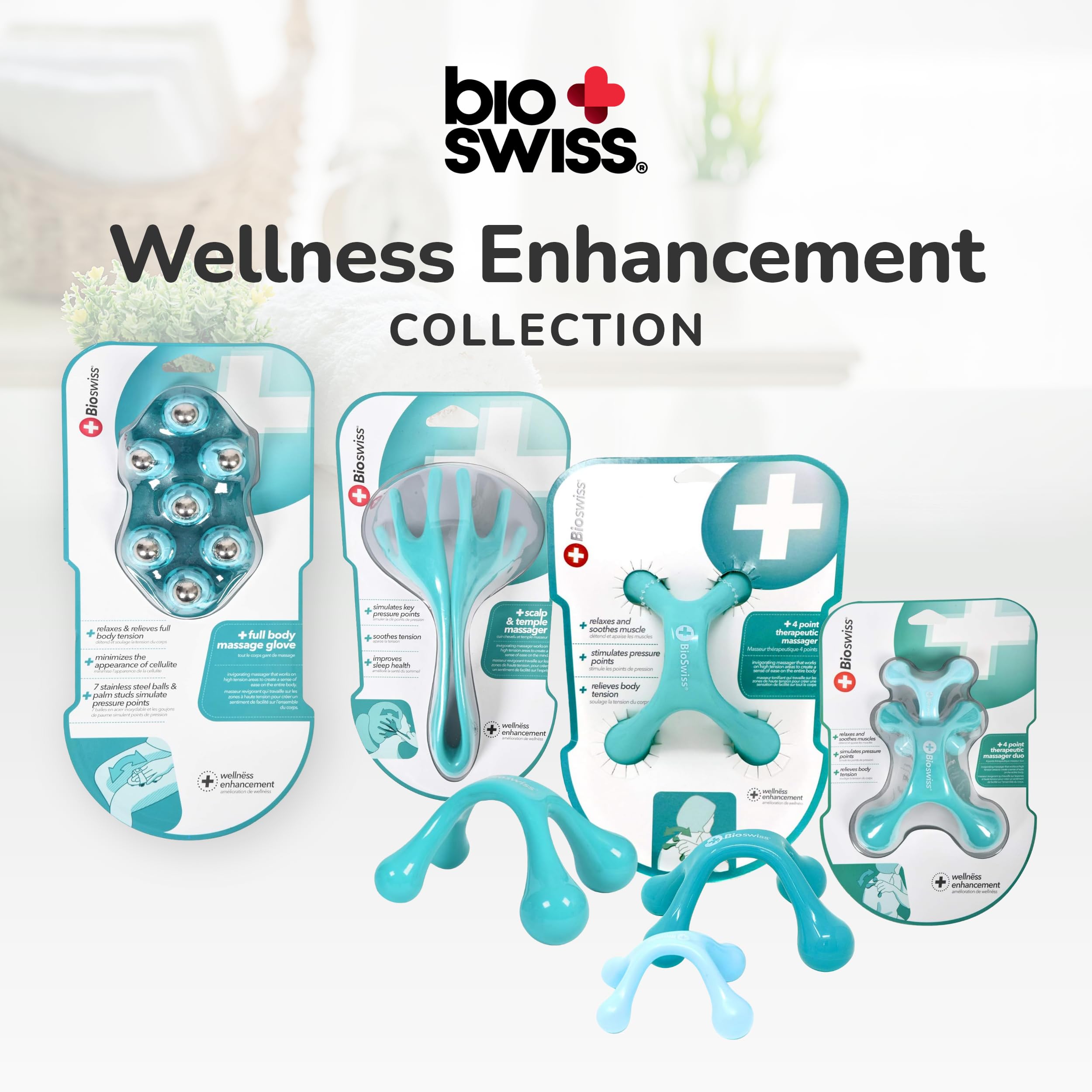 BioSwiss Head Massager, Handheld Scalp and Temple Tingler and , Relaxing Hair and Head Stimulation Tool: Roller Claw