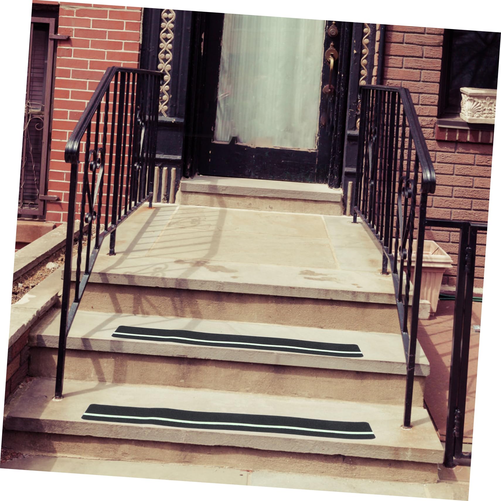 Alipis 12 Piezas Alfombrillas Antideslizantes Escaleras con Reflectantes Uso Exterior Interior Resistente al Agua y Seguridad Escaleras