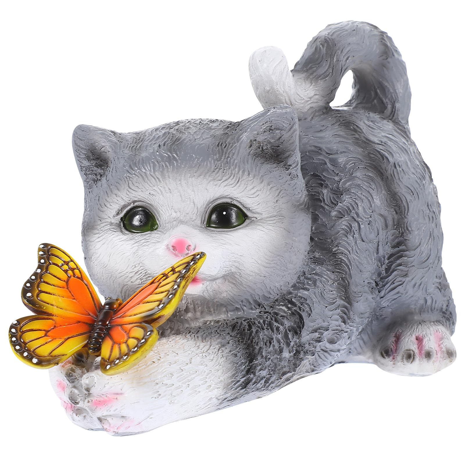 Kleine Katzenfigur aus Kunstharz, Detailreiches Katzenmodell für Deko | Tisch Katzenfigur, Katzendeko in Einzigartiger Cartoon Optik, Realistische Form für Sammler