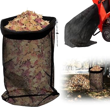 Universal Wood Chipper Shredder Bag, Extra Large Adjustable 24" x 54" Leaf Mulcher Bag, Heavy Duty Reusable Collection Bags for Wood Chippers, Leaf, Shredder, Grass Clippings