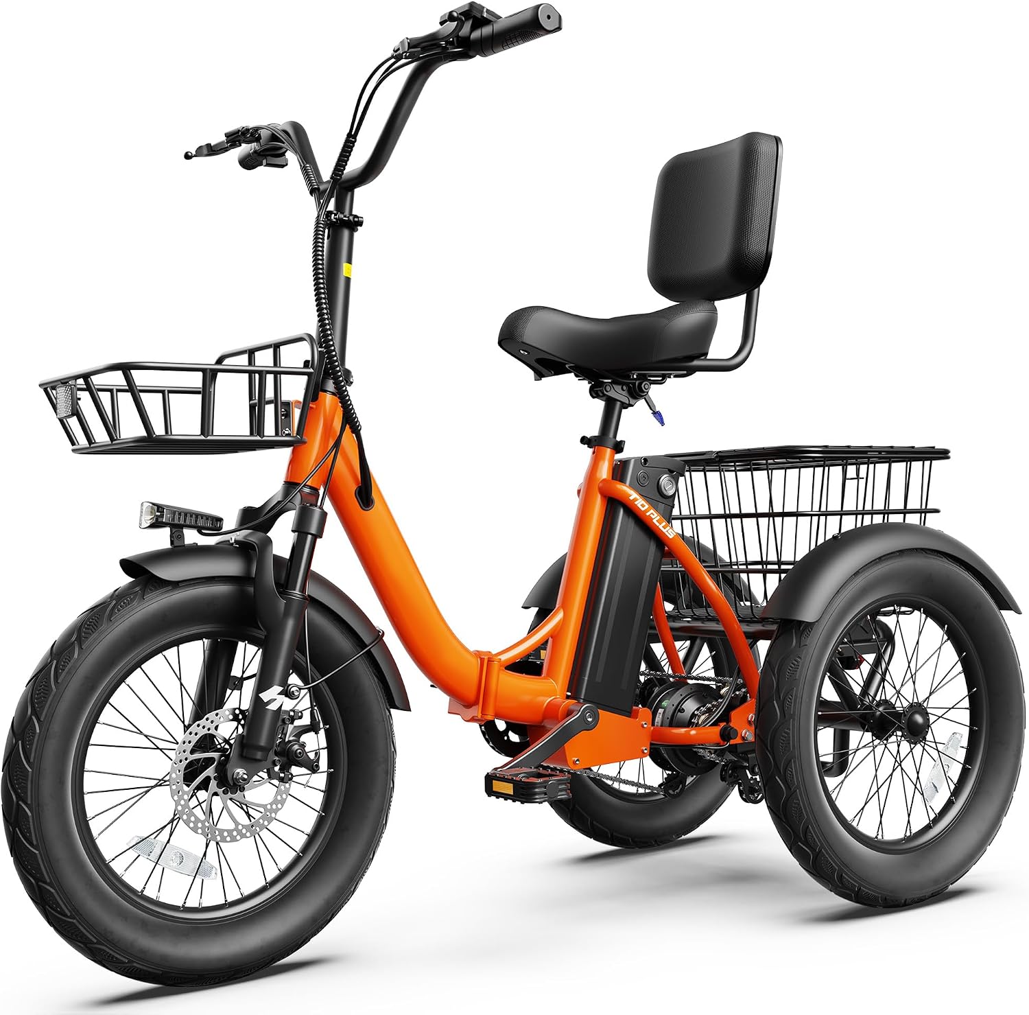 Electric Trike EBike, Peak 1200W Brushless Motor Folding Tricycle with 18”X3.0” Fat Tire E-Bike, 624Wh Removable Battery 3 Wheel Electric Bike, Up to 55 Miles, Electric Tricycle for Adults