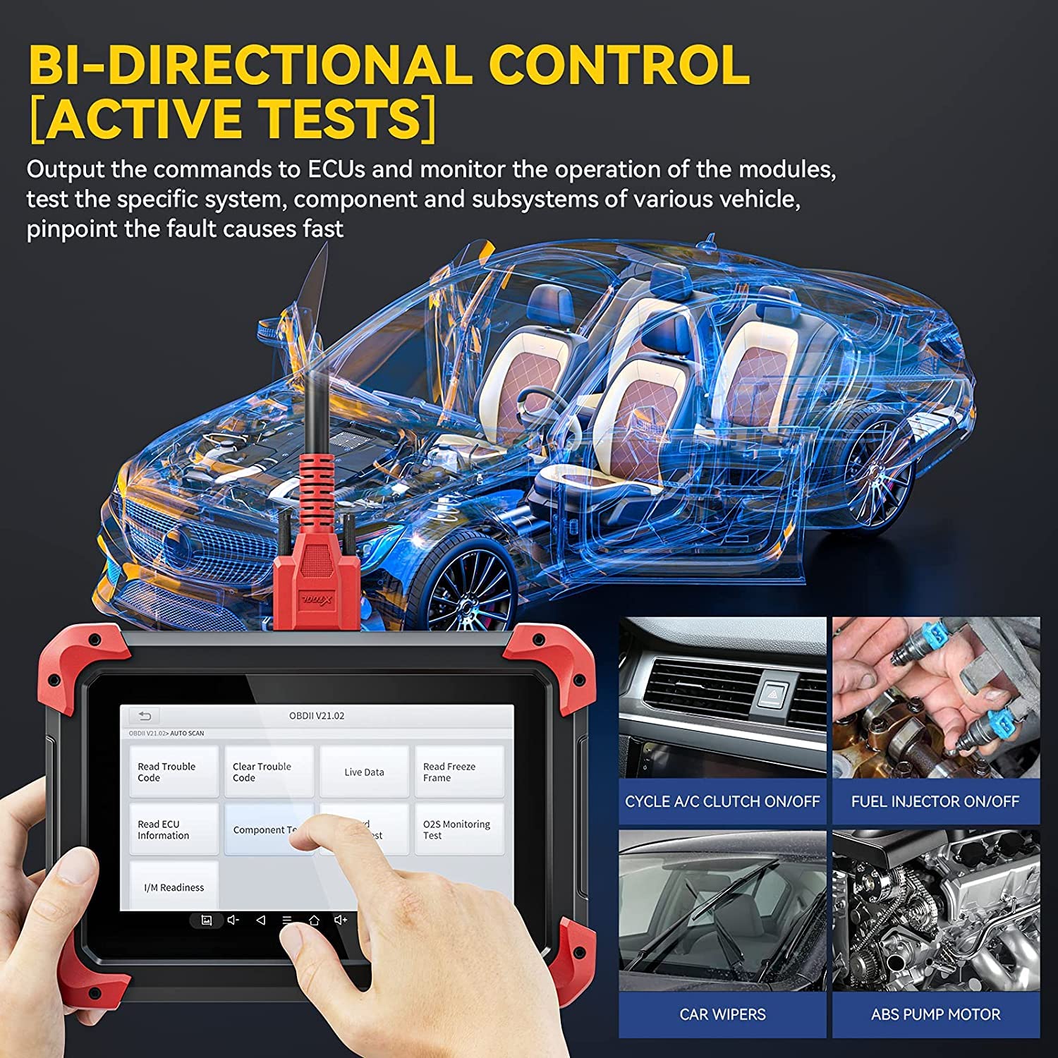 XTOOL D7 Car Diagnostic Scan Tool (2022 Newest), BiDirectional Control