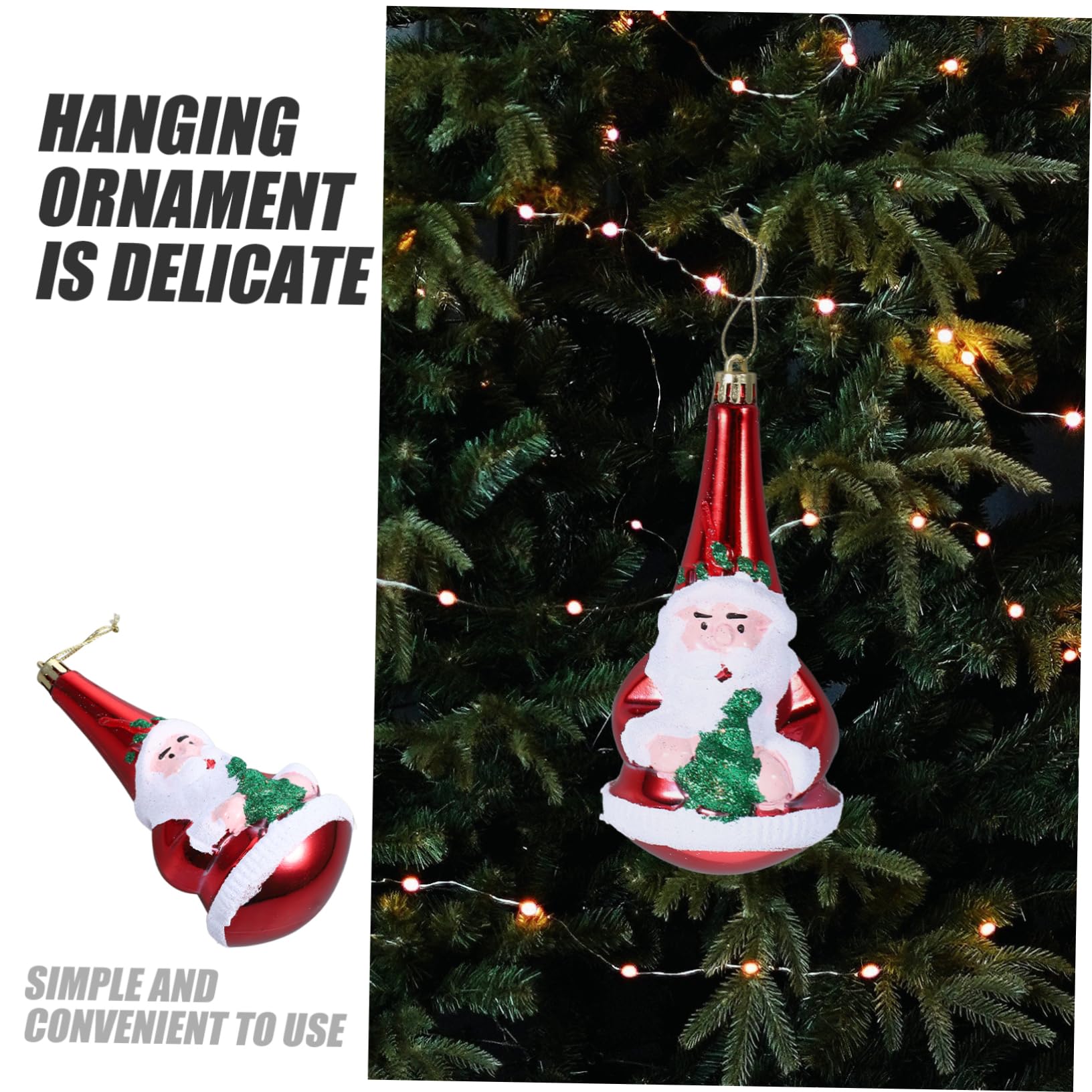 PRETYZOOM 15 STK Christbaumschmuck Weihnachtskugel-anhänger Weihnachtsbaum Hängen Weihnachtsmann-anhänger Hängende Weihnachtskugeln Weihnachtsbaum Charms Plastik