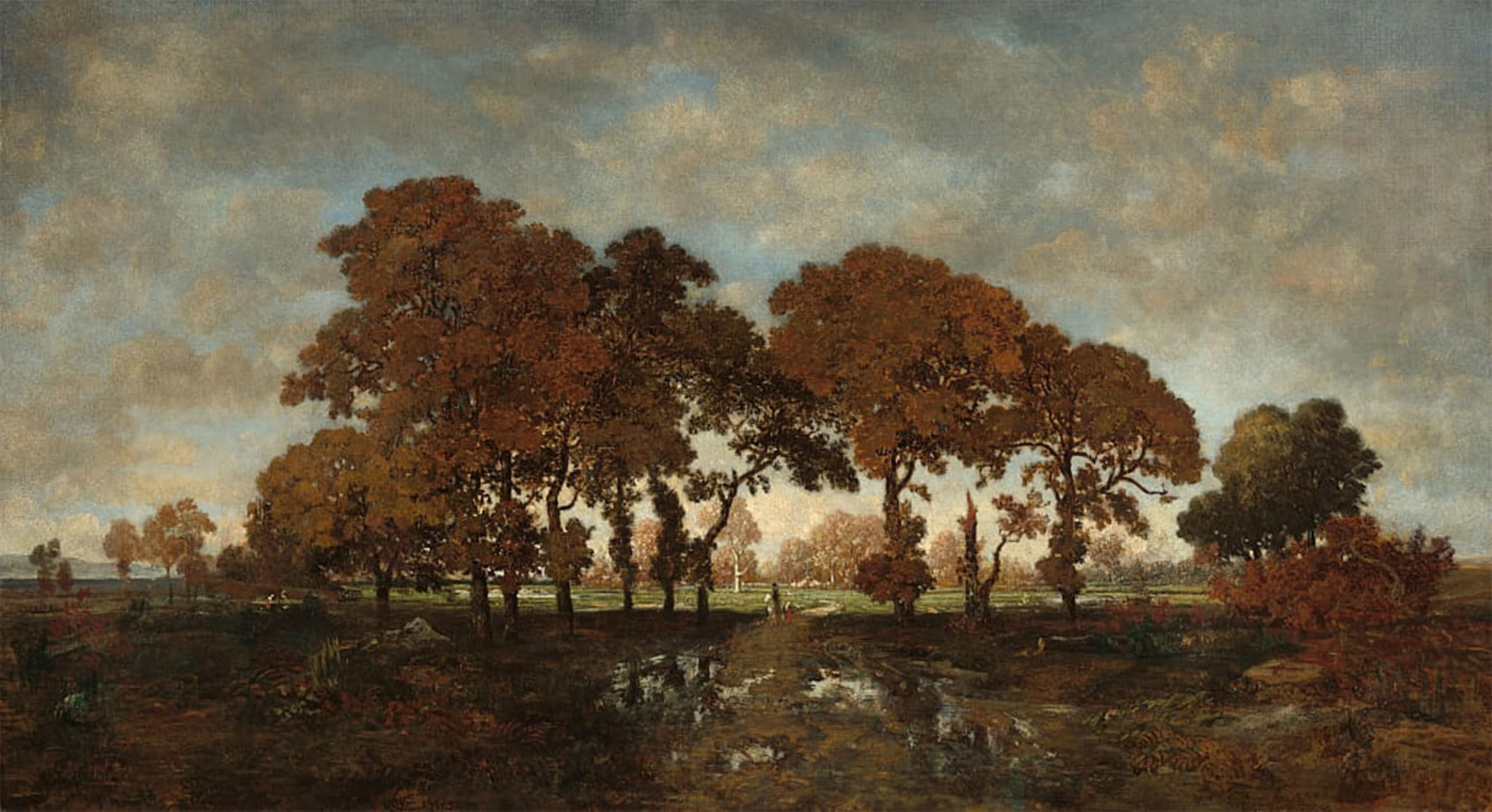 ARTXLXXBN Famous Painting Canvas Artwork Graffiti Print After the Rain by Theodore Rousseau Portrait Canvas Image for Home Decor 60x90cm