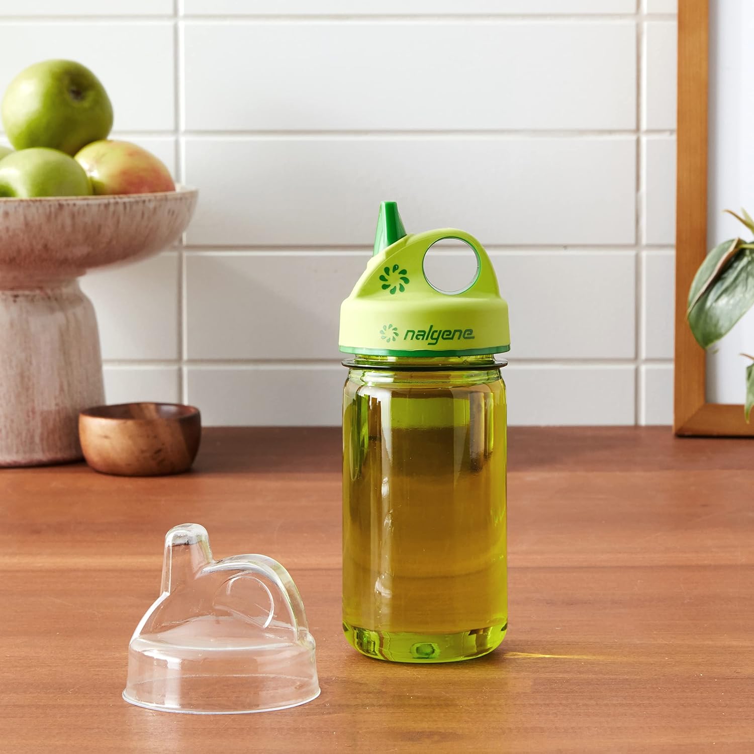 Nalgene Kids Sustain Grip-N-Gulp Water Bottles Made with Material Derived from 50% Plastic Waste, Leak Proof Sippy Cup, Durable, BPA and BPS Free, Dishwasher Safe, Reusable, 12 Ounces, Orange Volcano - Image 2