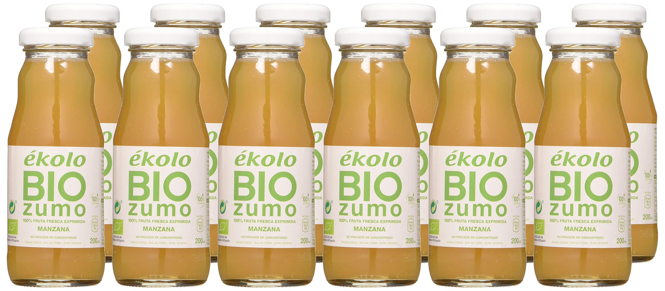 Ekolo Zumo De Manzana Ecológico, 100% Exprimido, 12 Botellas * 200Ml 2400 ml