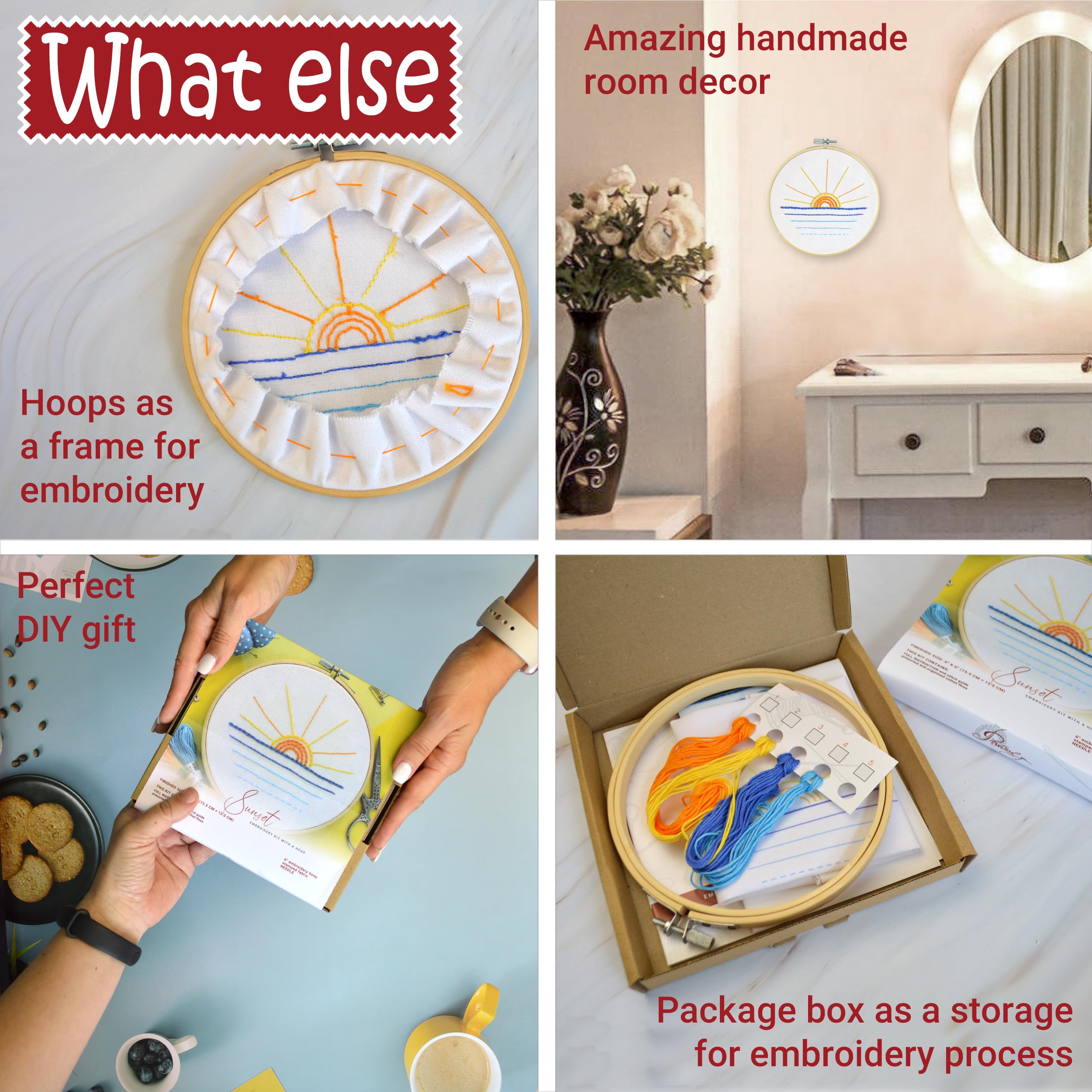 Amazon.com: Povitrulya Embroidery Kit for Beginners 'Sunset' - Fun
