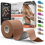 Kinesiology Tape-Incredible Support for Athletic Sports and Recovery + Free Taping Guide - Pre-Cut 2 inch 16.4 feet (Desert Beige (Brown) + Free Taping Guide, 1 Pack)