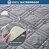 Vista 4 de TAOCOCO Funda impermeable para silla reclinable grande, fundas antideslizantes para silla reclinable con correas dobles, funda para silla