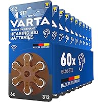 VARTA Batterie per apparecchi acustici tipo 312, 60 pezzi