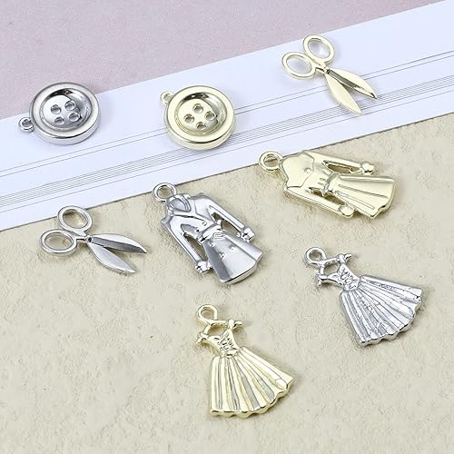 Miniatura 8 de Colgantes de aleación para hacer collares, pulseras, accesorios para hacer joyas, Zinc, No es una piedra preciosa